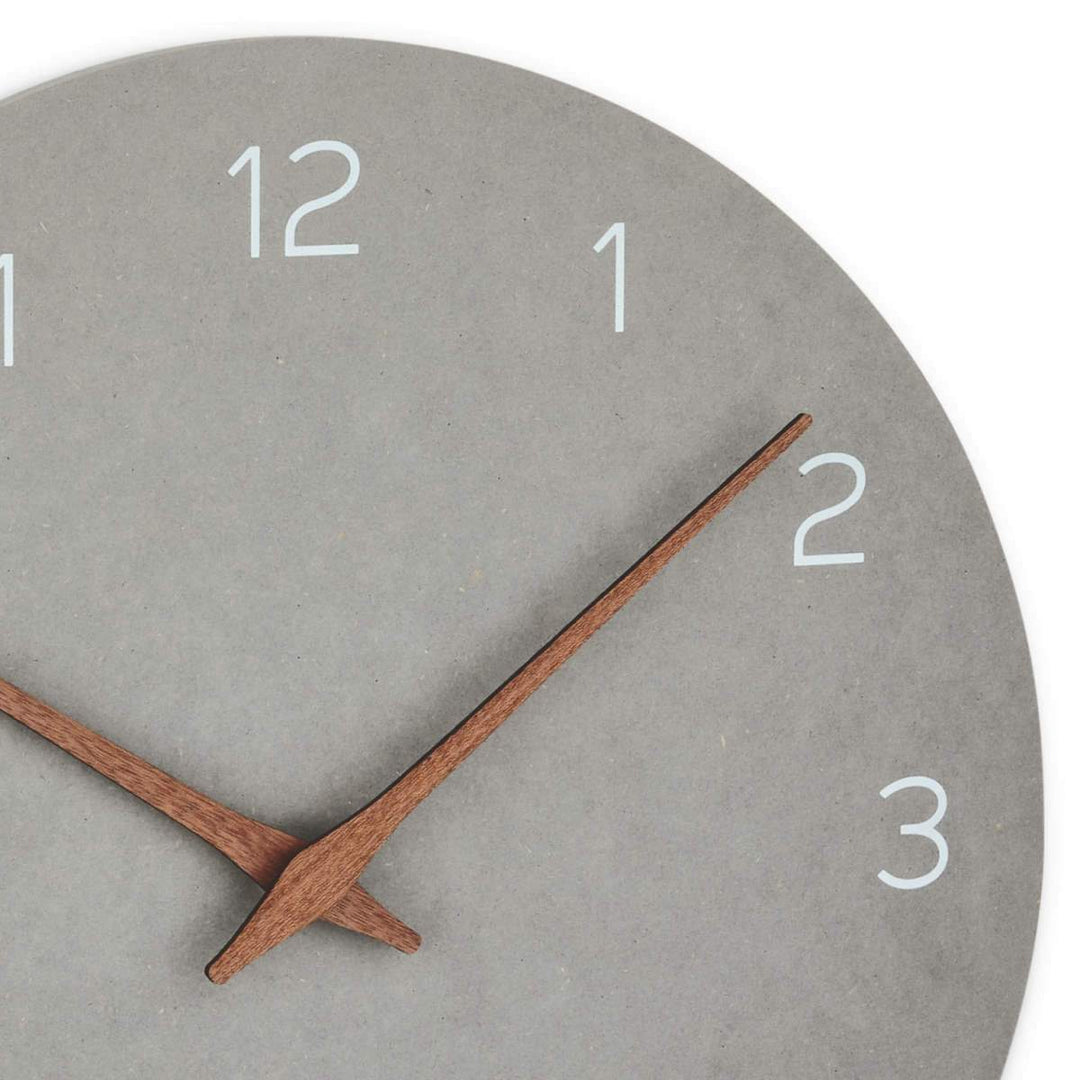 TFA Germany Melany Minimalist Wooden Hands Wall Clock Concrete Grey 30cm 60.3054.10 2