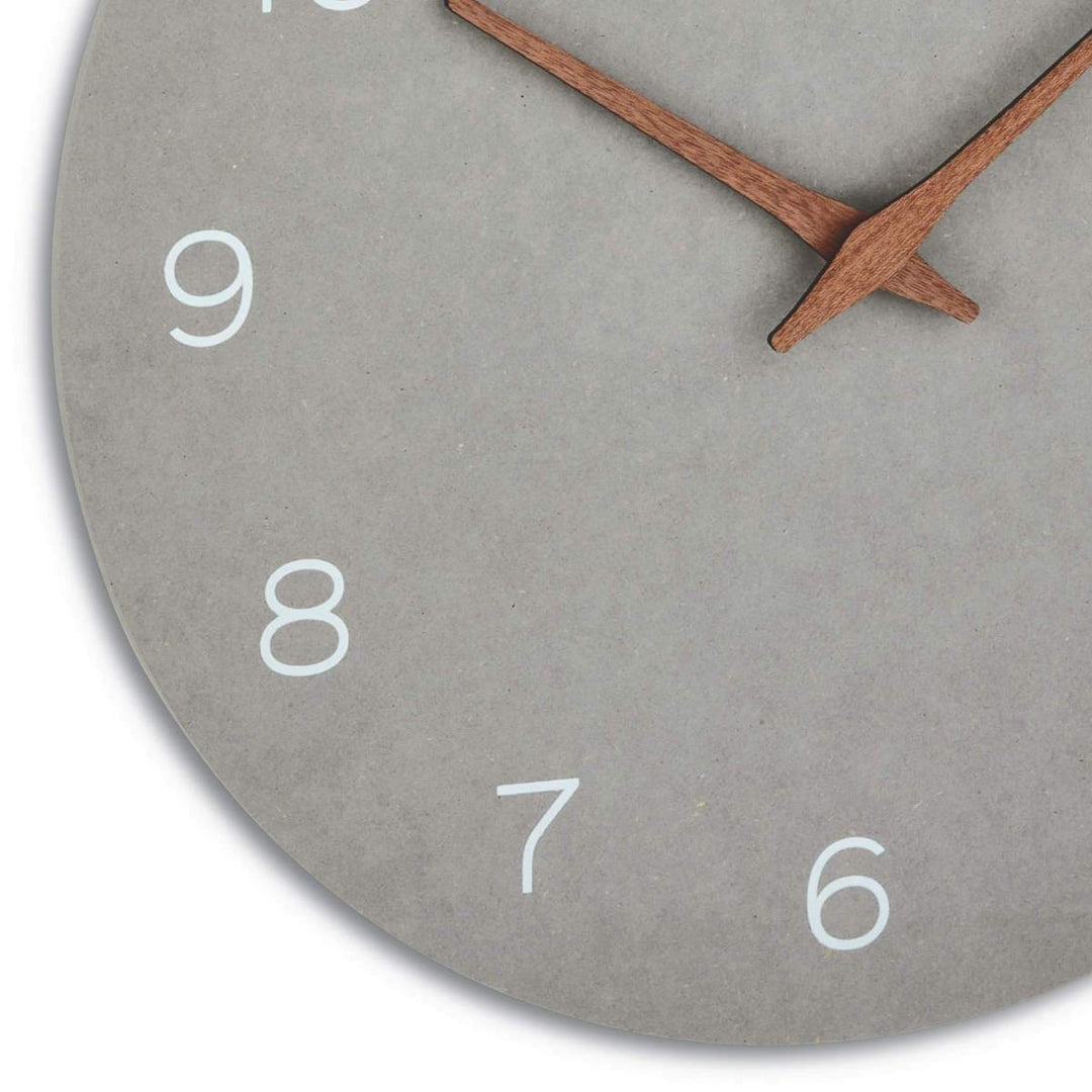 TFA Germany Melany Minimalist Wooden Hands Wall Clock Concrete Grey 30cm 60.3054.10 3