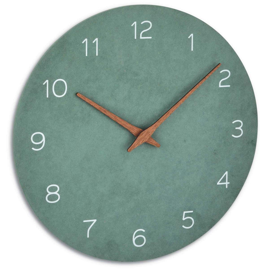 TFA Germany Melany Minimalist Wooden Hands Wall Clock Jade Green 30cm 60.3054.04 1