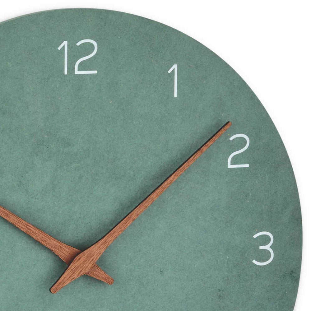 TFA Germany Melany Minimalist Wooden Hands Wall Clock Jade Green 30cm 60.3054.04 2