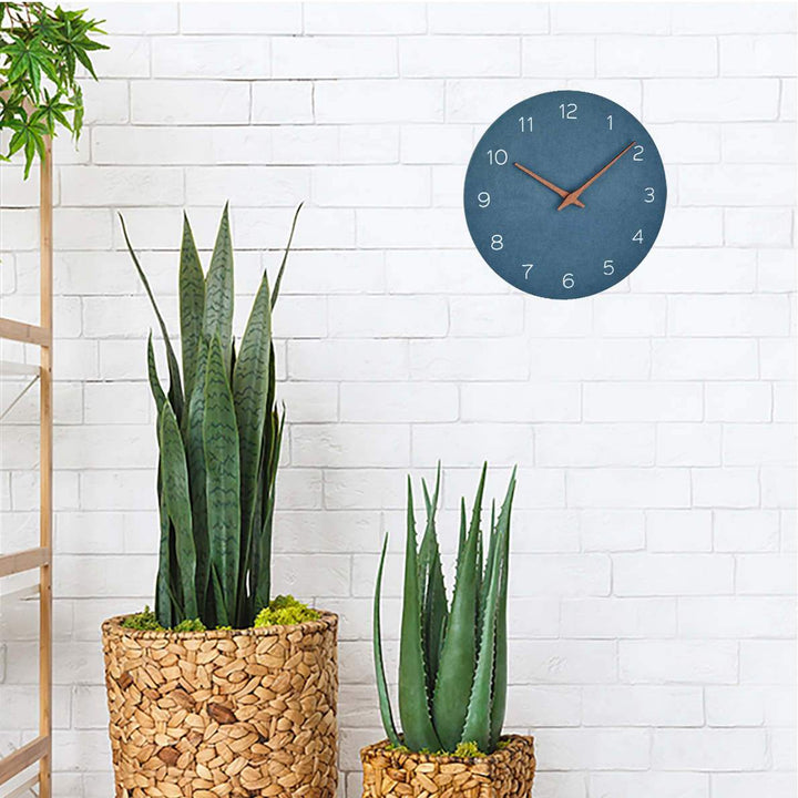 TFA Germany Melany Minimalist Wooden Hands Wall Clock Pigeon Blue 30cm 60.3054.06 4