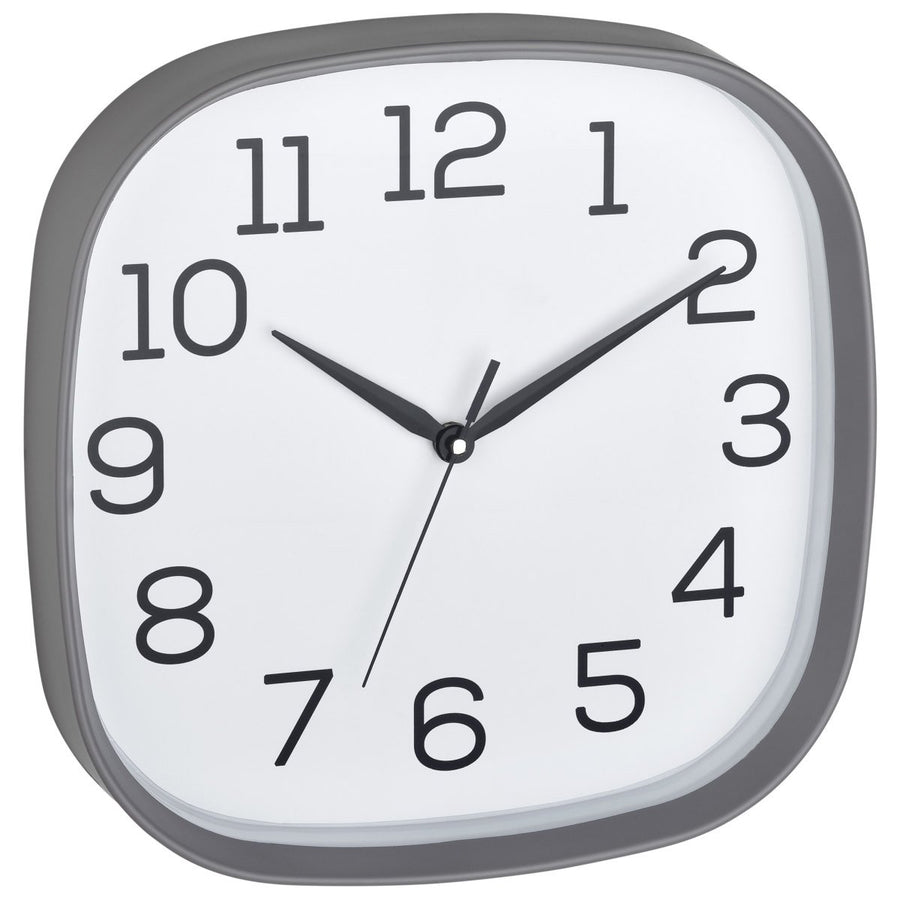 TFA Germany Melvin Rounded Square Wall Clock Grey 30cm 60.3053.10 1