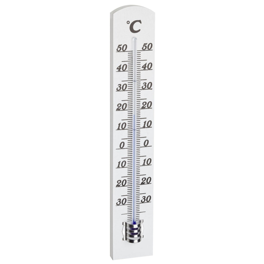 TFA Randall White Beech Wood Analogue Thermometer, 18cm