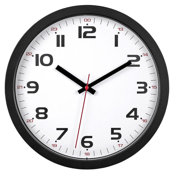 TFA Germany Roland 12 and 24 Hour Marks Wall Clock Black 31cm 60.3050.01 1