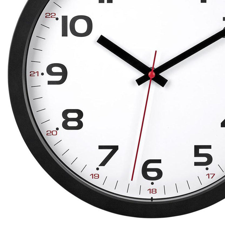 TFA Germany Roland 12 and 24 Hour Marks Wall Clock Black 31cm 60.3050.01 3
