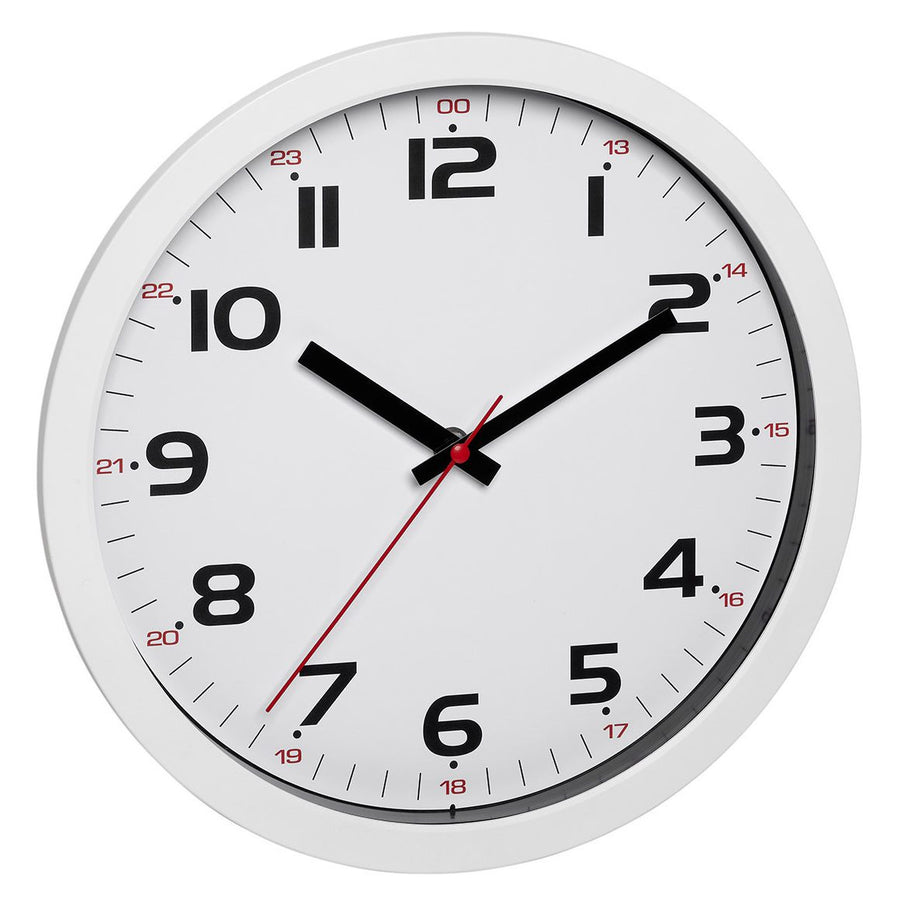 TFA Germany Roland 12 and 24 Hour Marks Wall Clock White 31cm 60.3050.02 1
