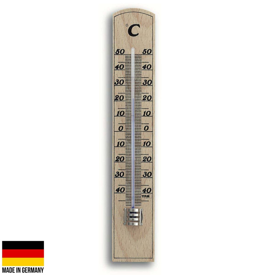 TFA Germany Ross Beech Wood Analogue Thermometer 21cm 12.1004 1