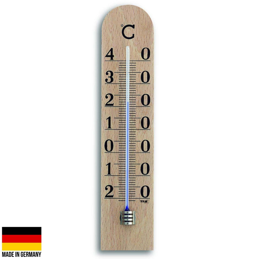 TFA Germany Ryden Beech Wood Large Scale Analogue Thermometer 25cm 12.1005 1
