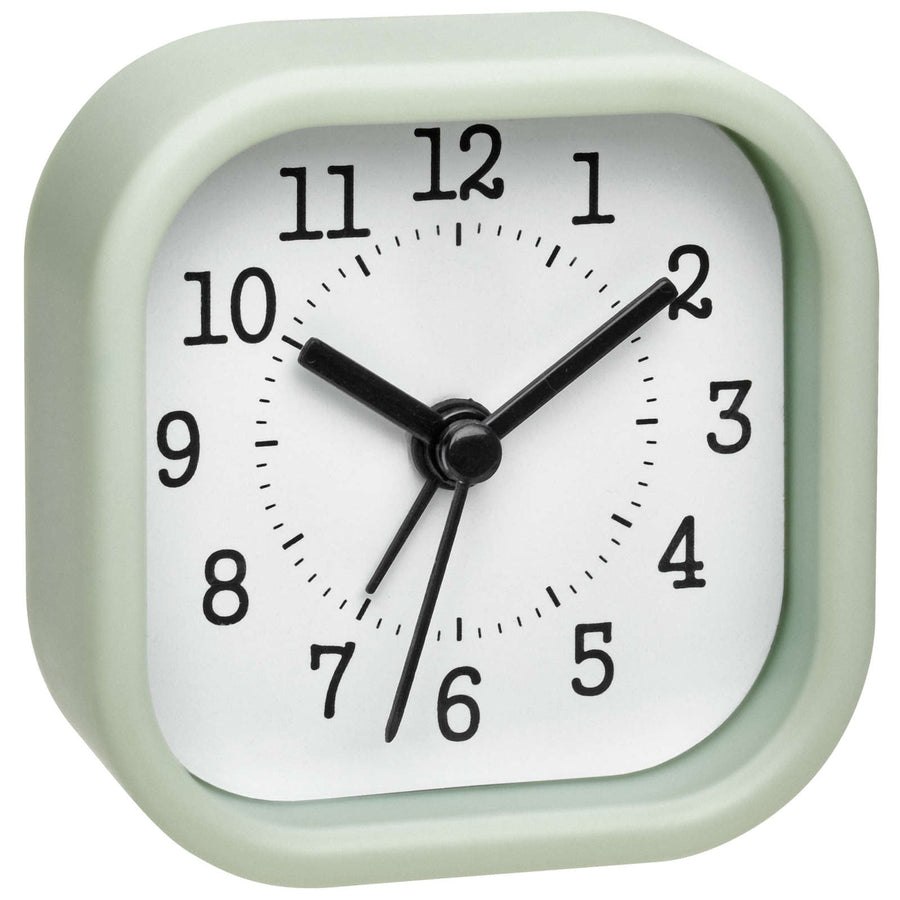 TFA Germany Sally Small Square Travel Alarm Clock Pastel Green 6cm 60.1035.04 1