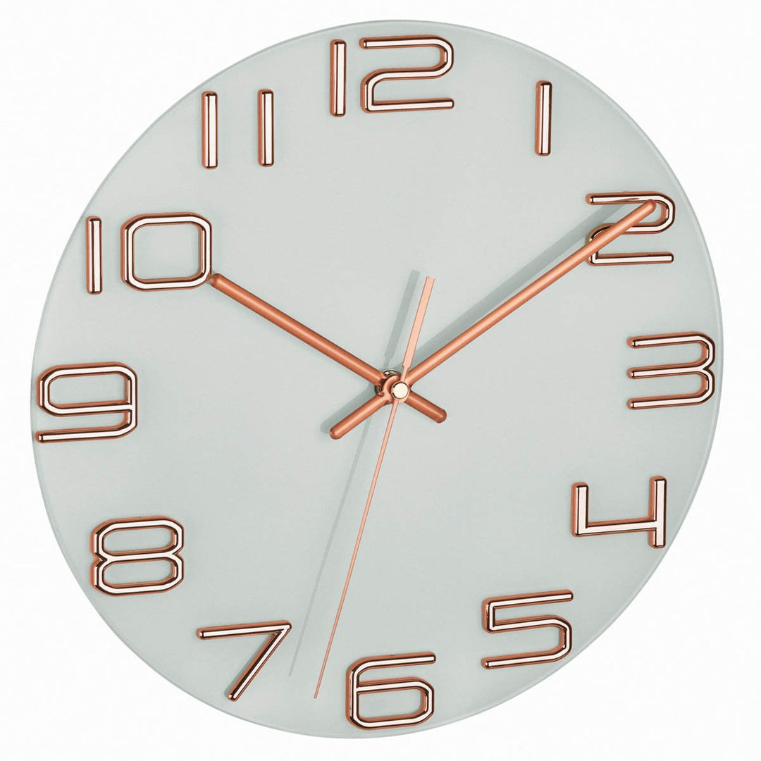 TFA Germany Sonia Analogue Glass Dial Wall Clock Copper 30cm 60.3043.51 1