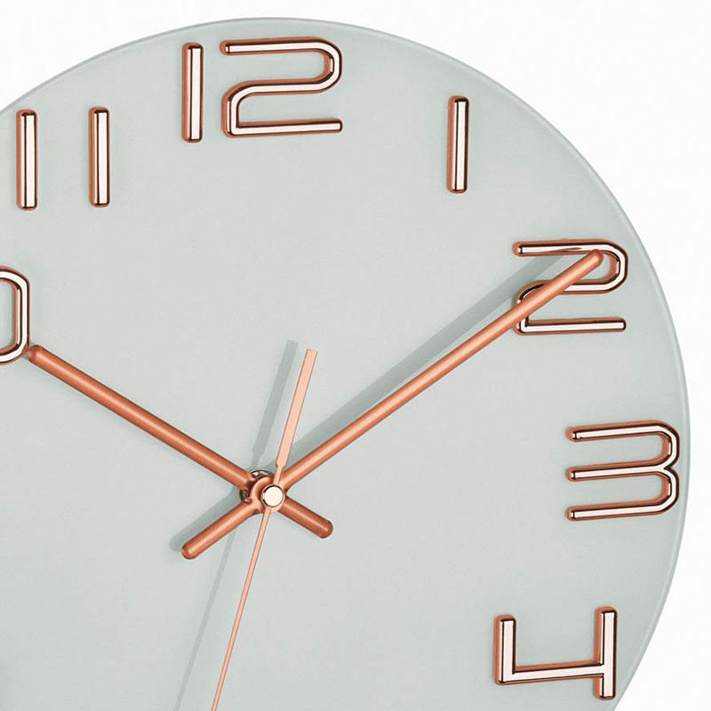 TFA Germany Sonia Analogue Glass Dial Wall Clock Copper 30cm 60.3043.51 2