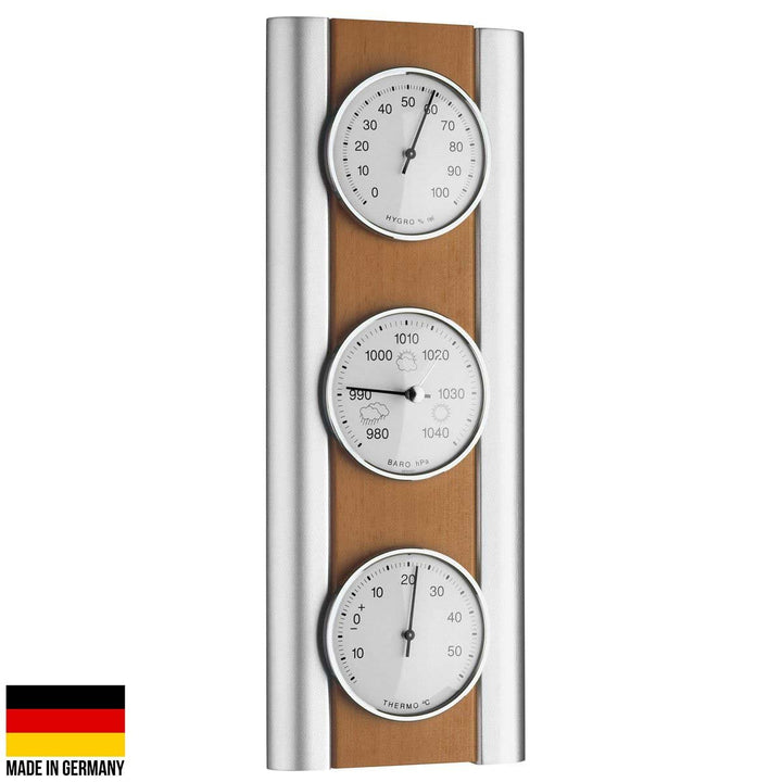 TFA Germany Stanley Analogue Beech Weather Station Silver 35cm 20.1053.17 1