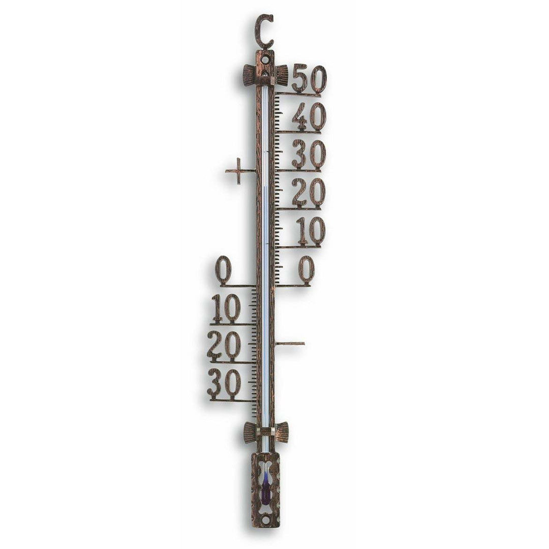 TFA Teo Outdoor Weatherproof Metal Thermometer, Antique Copper, 28cm