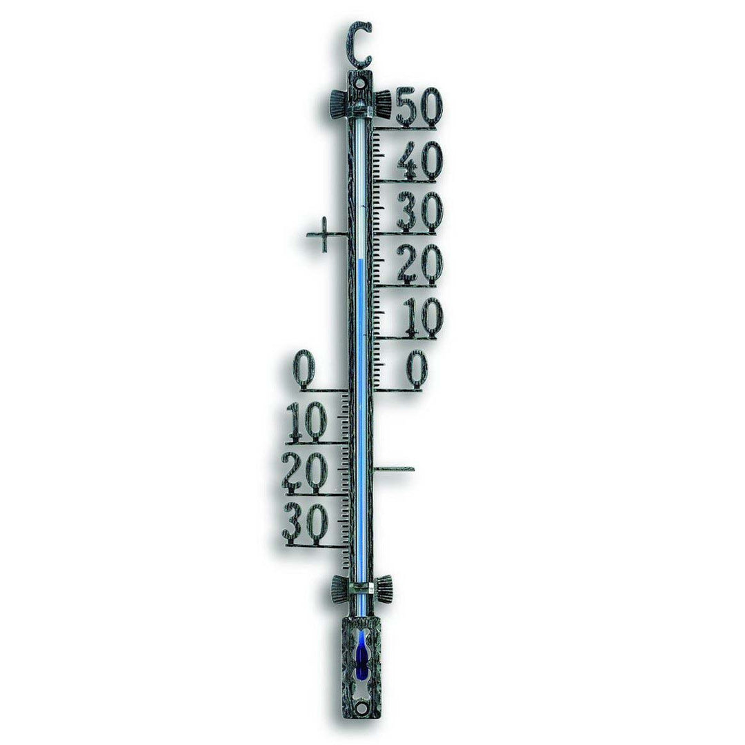 TFA Teo Outdoor Weatherproof Metal Thermometer, Antique Tin, 28cm