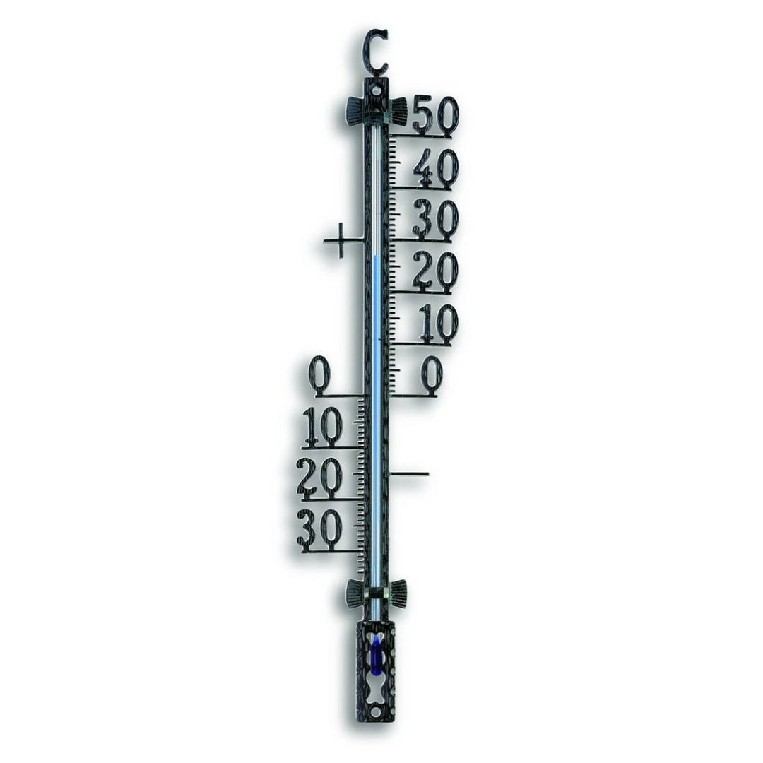TFA Teo Outdoor Weatherproof Metal Thermometer, Black, 28cm