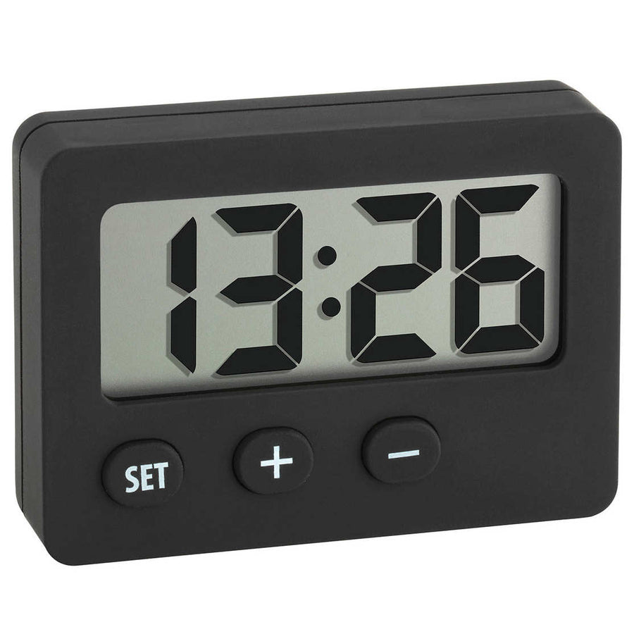 TFA Germany Tiny Digital Magnet Mounting or Standing Desk Clock Black 6cm 60.2013.01 1