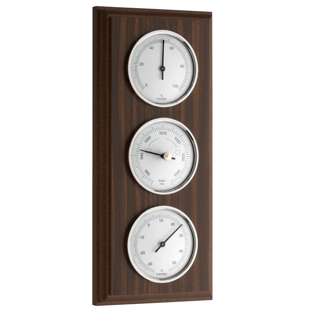 TFA Trevor Analogue Weather Station, Walnut, 27cm