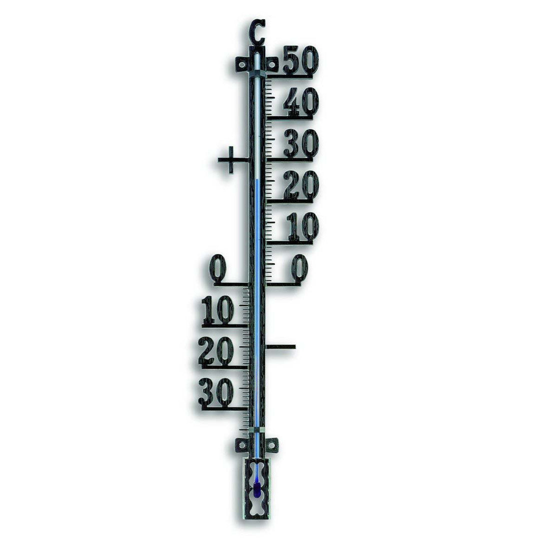 TFA Tyson Outdoor Weatherproof Metal Thermometer, Black, 41cm