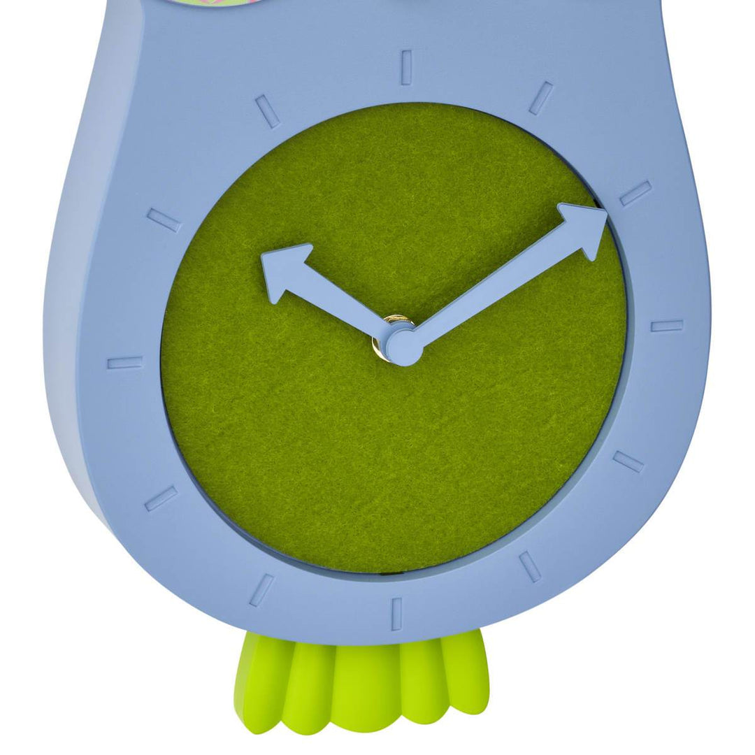 TFA Germany Willy Childrens Pendulum Moving Eyes Owl Wall Clock Blue 33cm 60.3052.06 3