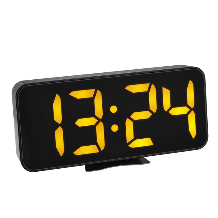 TFA Germany Yellow LED Digital Alarm Clock Black 18cm 60.2027.01 1