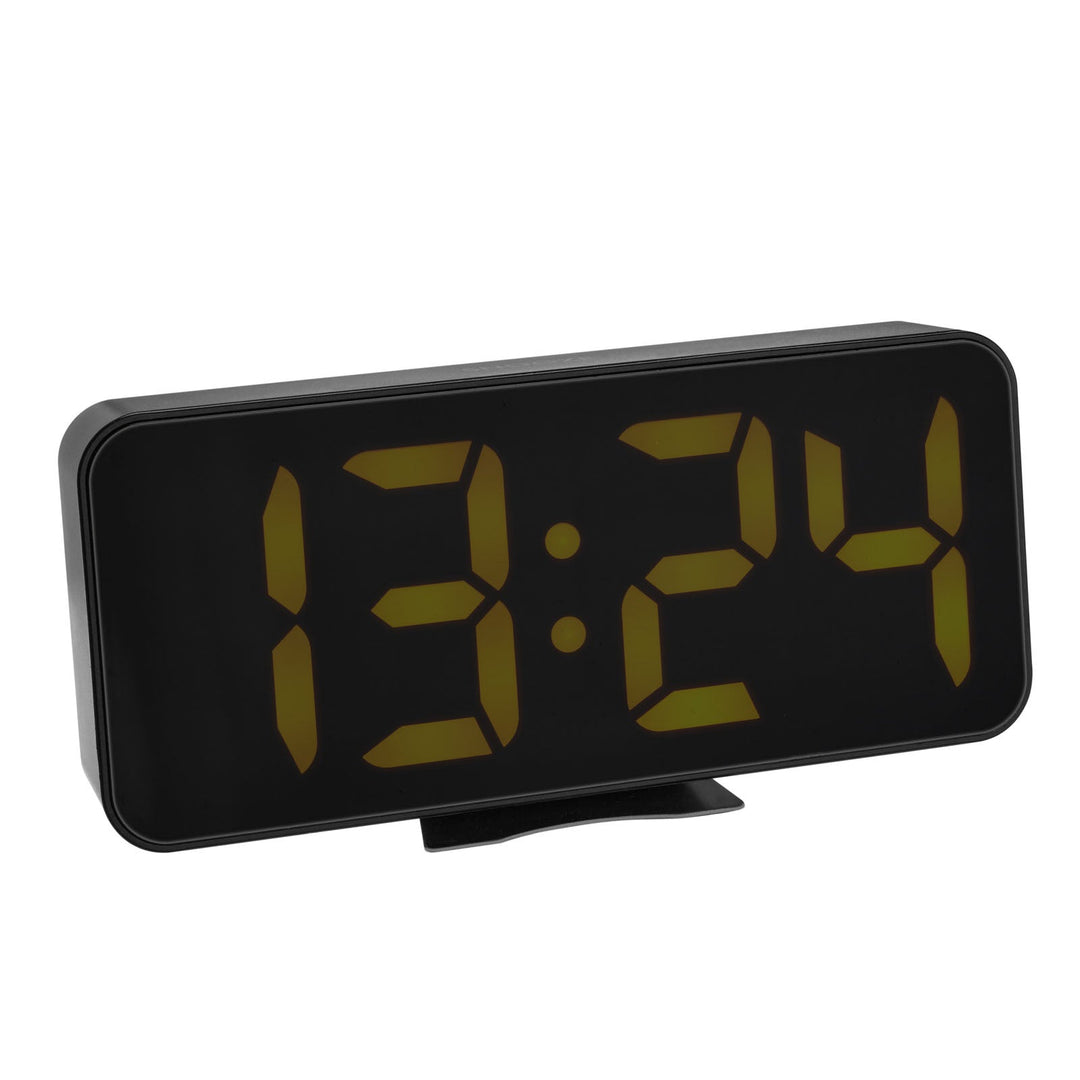 TFA Germany Yellow LED Digital Alarm Clock Black 18cm 60.2027.01 2
