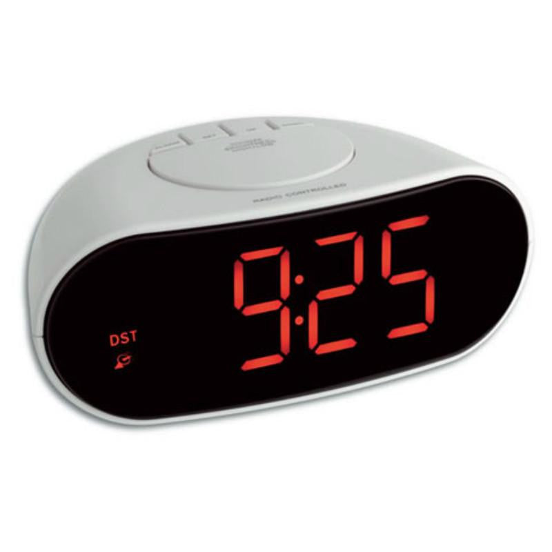 TFA LED Digital Mains Powered Alarm Clock White 17cm 602505