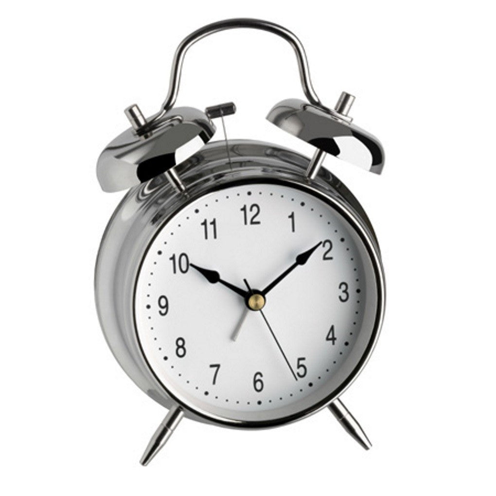 TFA Nostalgia Double Bells Alarm Clock Chrome 18cm 98.1043