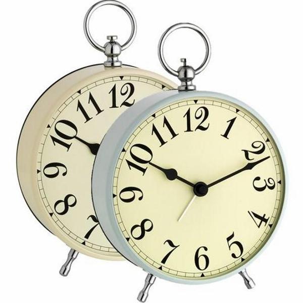 TFA Nostalgic Alarm Clock With Vintage Dial Beige 16cm 60.1023.09 Angle