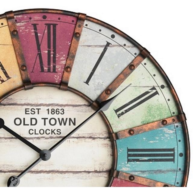 TFA Old Town Vintage Metal Wall Clock 60cm 60.3021 Top