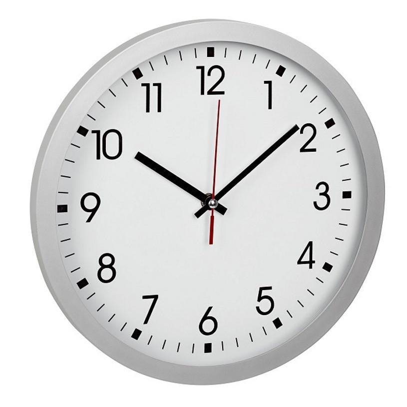 TFA Silver Frame Black Numbers Wall Clock 30cm 60.3035.02