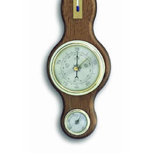 TFA Sheraton Flange Weather Station Solid Oak Finish 46cm 20.1037.01 Dials