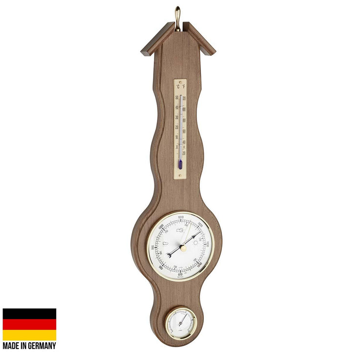 TFA Sheraton Flange Weather Station Solid Oak Finish 46cm 20.1037.01 Front