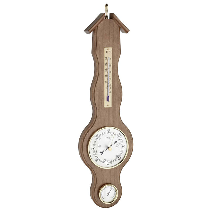 TFA Sheraton Flange Weather Station, Solid Oak Finish, 46cm