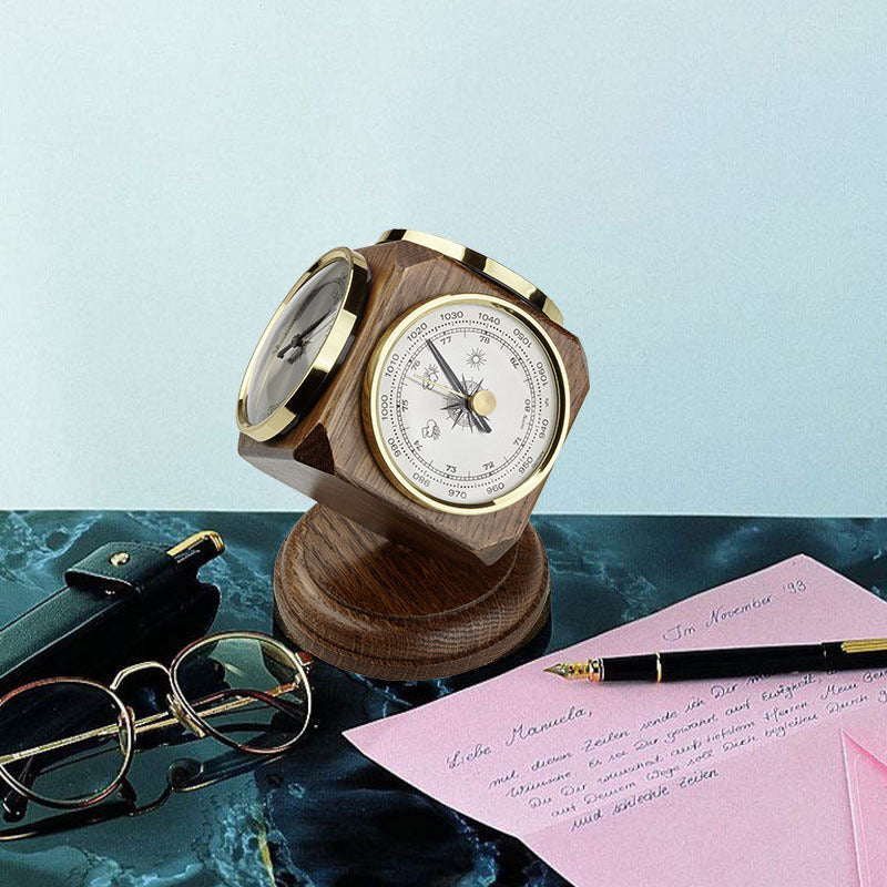 Buy TFA Solid Oak Wooden Desk Weather Station 15cm Online – Oh Clocks