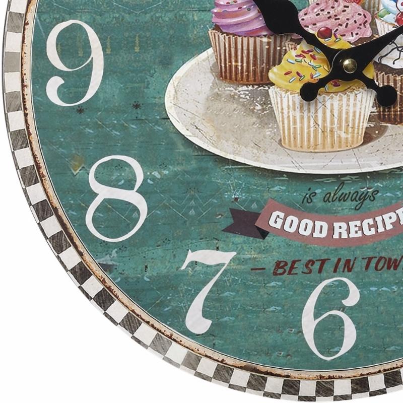 TFA Sweet Cupcakes Vintage Wood Wall Clock 34cm 60.3045.13 Bottom