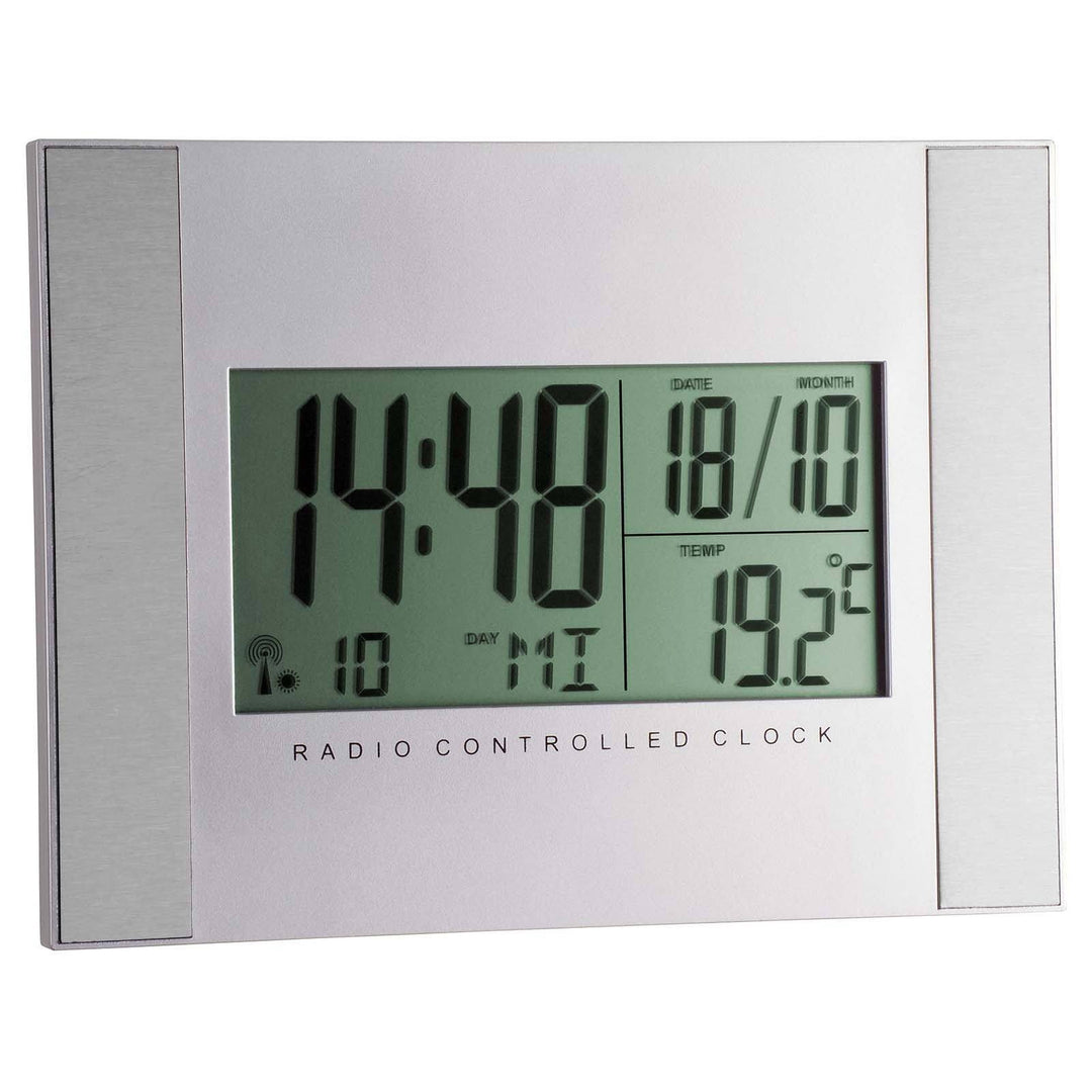 TFA Temperature Day Date Digital Alarm Wall or Table Clock 20cm 98.1061
