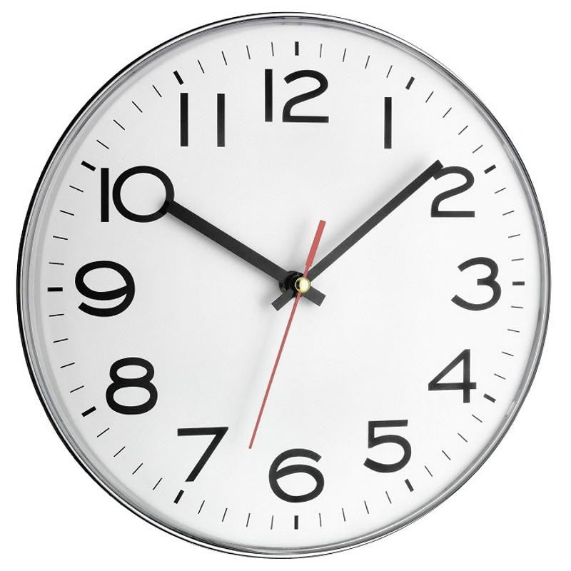 TFA Slimline Silver Frame Wall Clock 28cm 60.3017