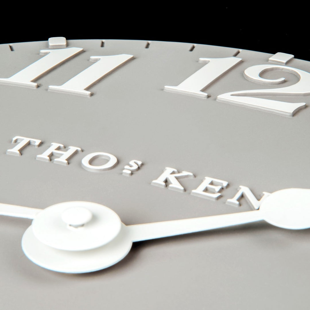 Thomas Kent Arabic Wall Clock Dove Grey Closeup 31cm KC12156