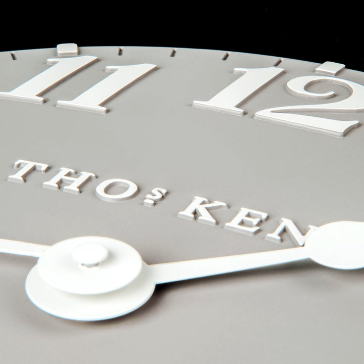 Thomas Kent Arabic Wall Clock Dove Grey Closeup 31cm KC12156