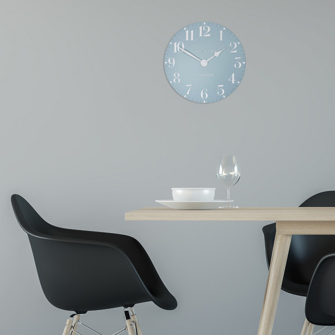 Buy Thomas Kent Arabic Wall Clock Stonewash Blue 31cm Online Oh Clocks