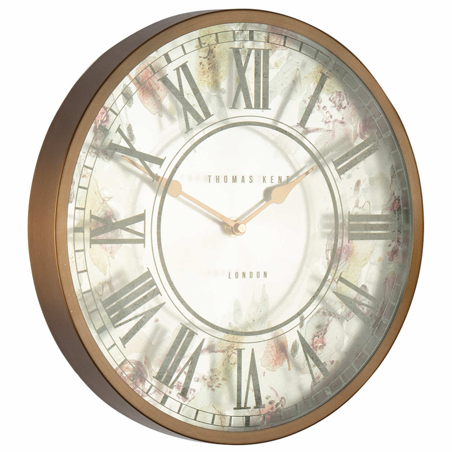 Thomas Kent Eden Printed Floral Glass Face Wall Clock Brass 30cm LINC12174-X 1