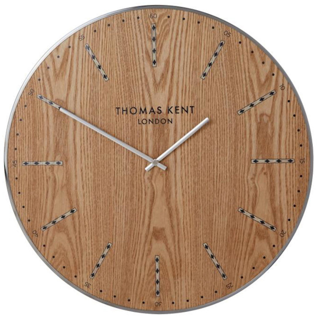 Thomas Kent Hoopoe Wall Clock Waxed Brown Oak 30cm LINC1273 1