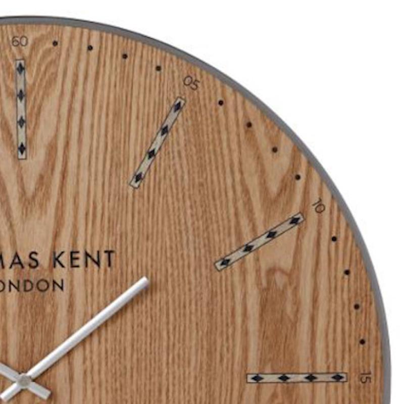 Thomas Kent Hoopoe Wall Clock Waxed Brown Oak 51cm LINC2054 2
