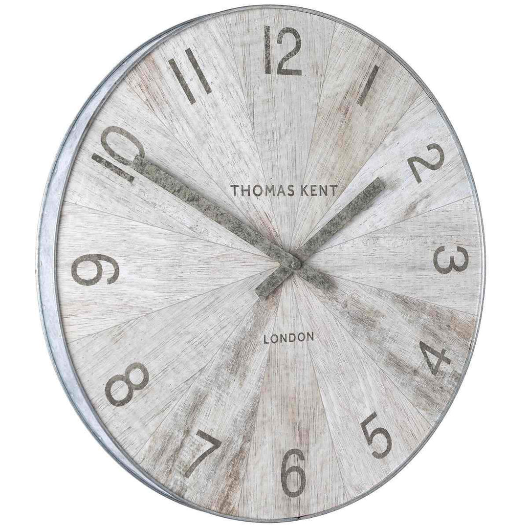 Thomas Kent Wharf Wall Clock Pickled Oak 38cm LCL0199 1