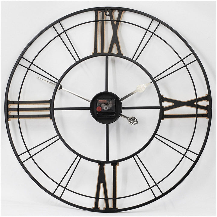 Toki Arthur Skeleton Roman Wood Metal Wall Clock 60cm 23072 3