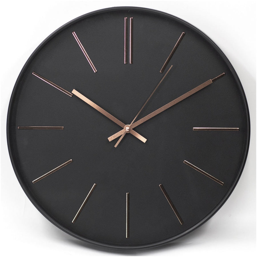 Toki Clara Black and Rose Gold Markers Wall Clock 35cm 23101 1