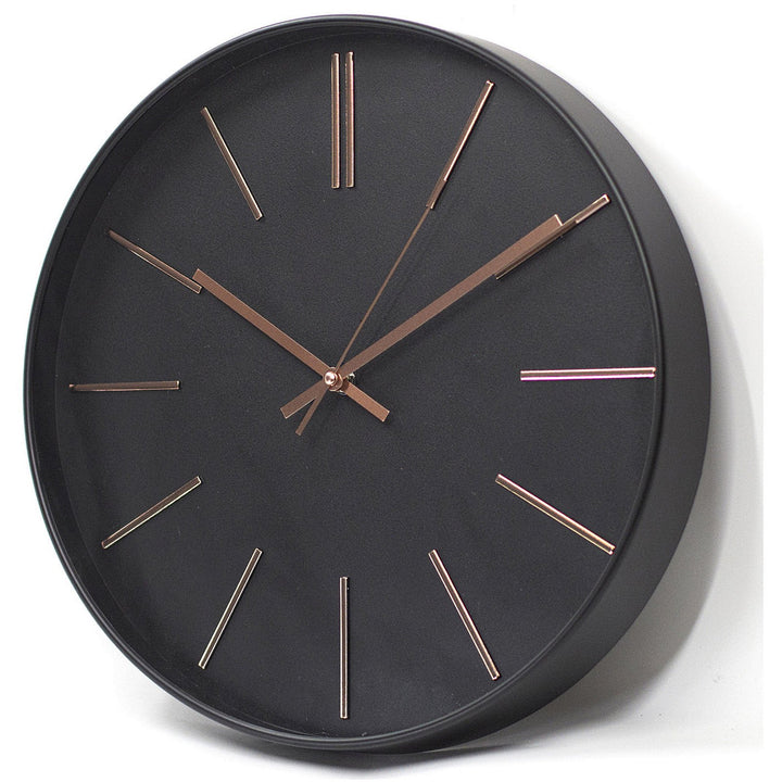 Toki Clara Black and Rose Gold Markers Wall Clock 35cm 23101 2