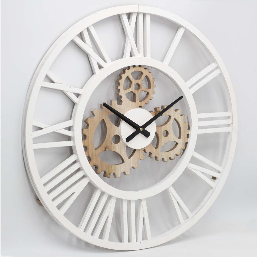 Toki Cogsworth Wooden Gears Wall Clock White 60cm 23152 2