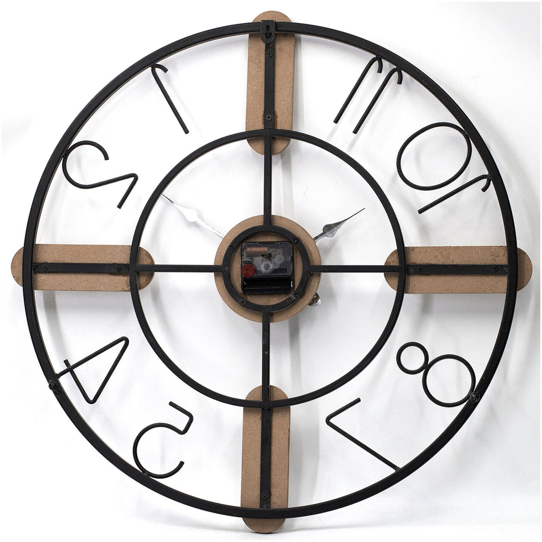 Toki Elliot Floating Numbers Wood Metal Wall Clock 60cm 23094 3