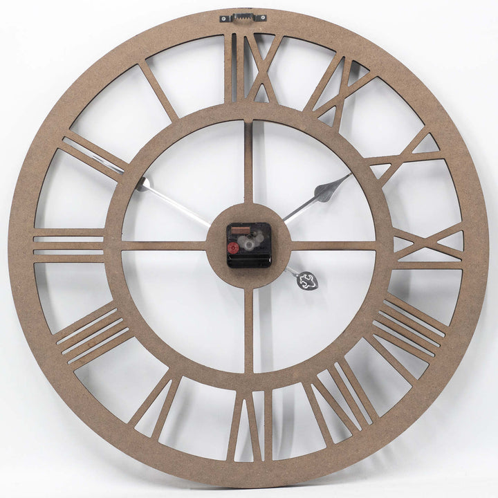 Toki Gary Floating Roman Wooden Wall Clock White Brown 60cm 23125 3
